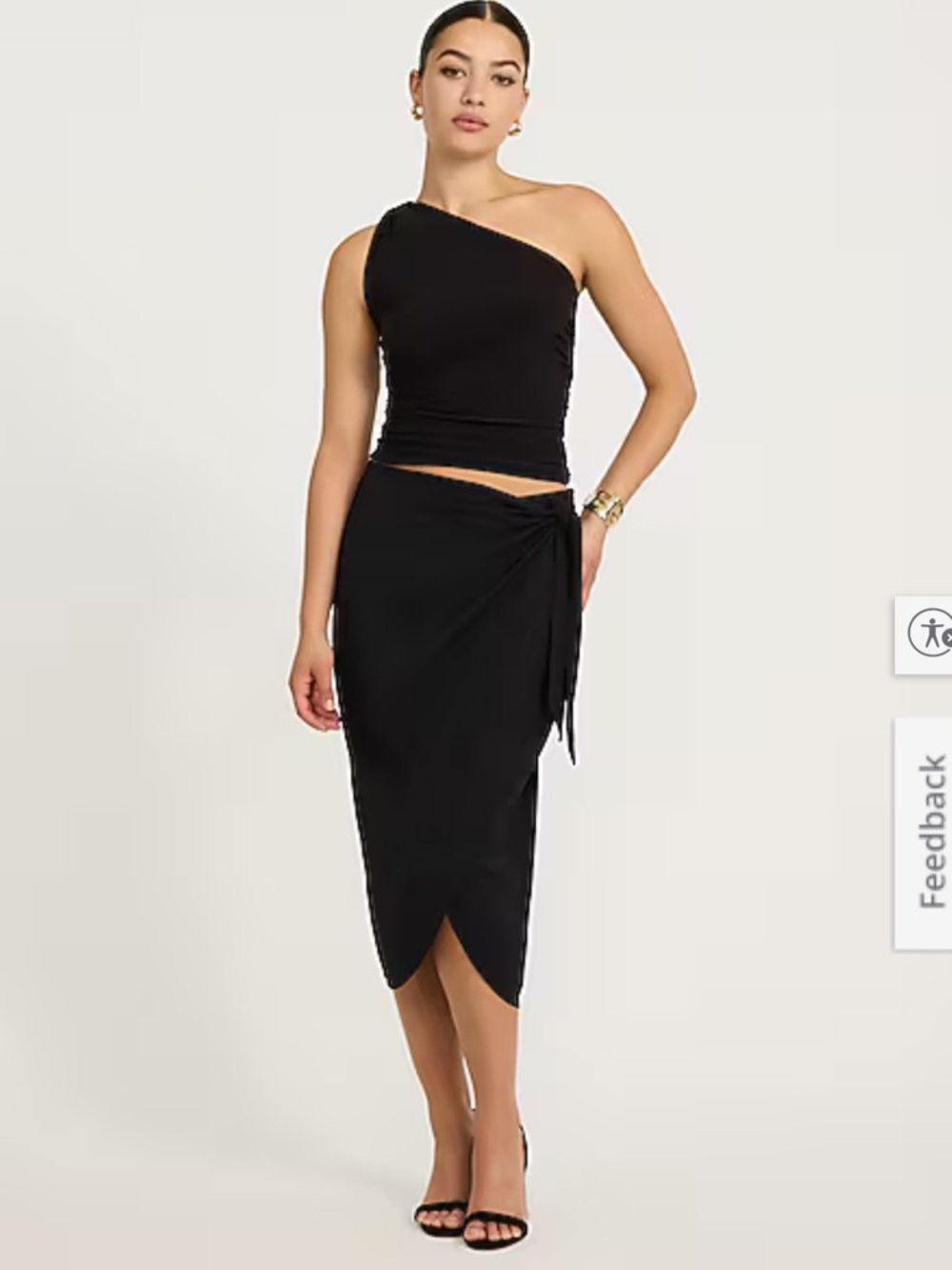 Express Black One-Shoulder Ruched Tank - Picture 9 of 9